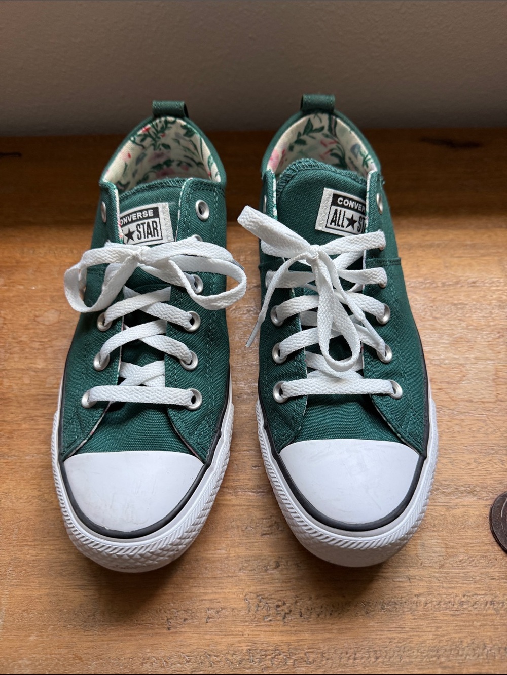 Converse Kids Low Top Sneakers in Teal Green with White Accents